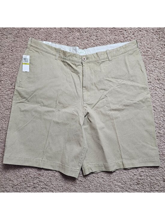 Van Heusen Other - NWT Van Heusen Chino Shorts Mens 44 44x10 Tan Flat Front Cotton Casual